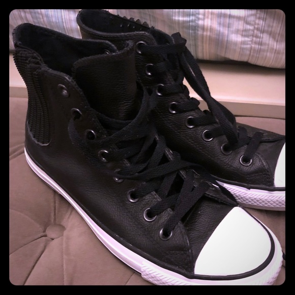 converse one star leather high top